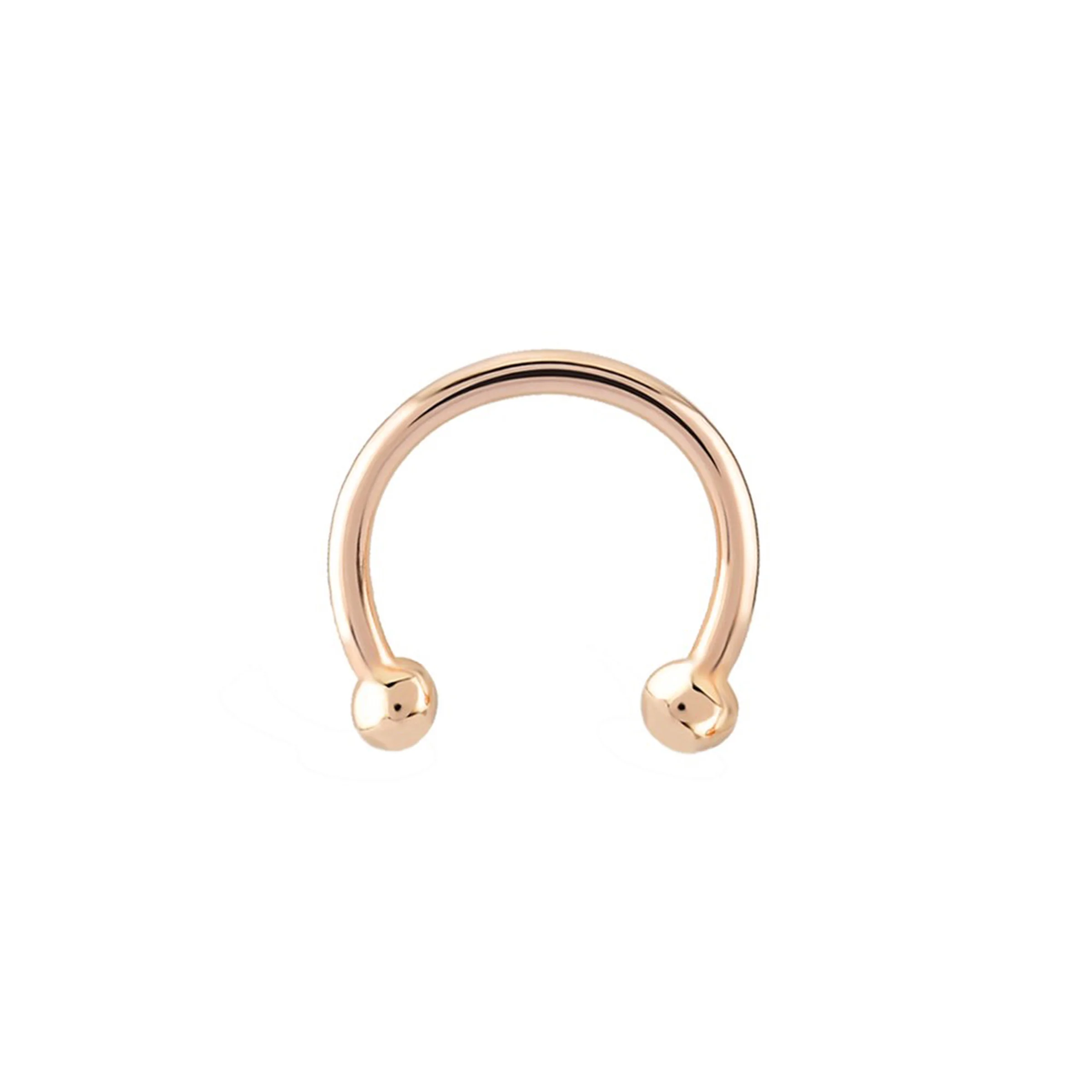 Altın Toplu Sıkıştırmalı Halka Piercing-Sarı