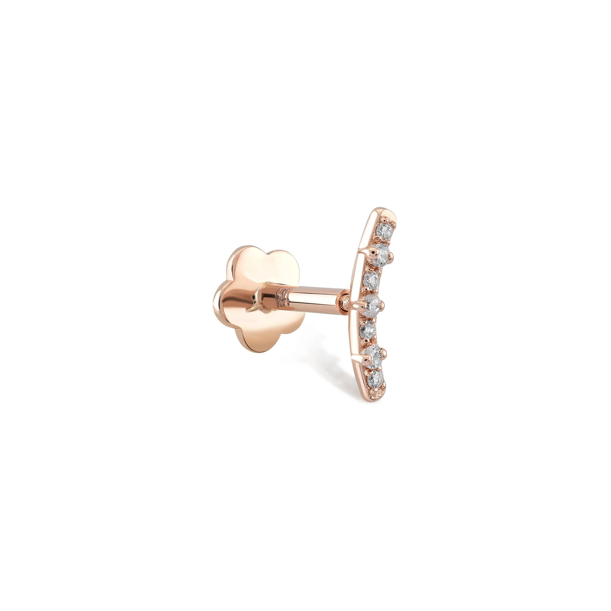Sıra Pırlanta Arc Piercing-Beyaz Altın