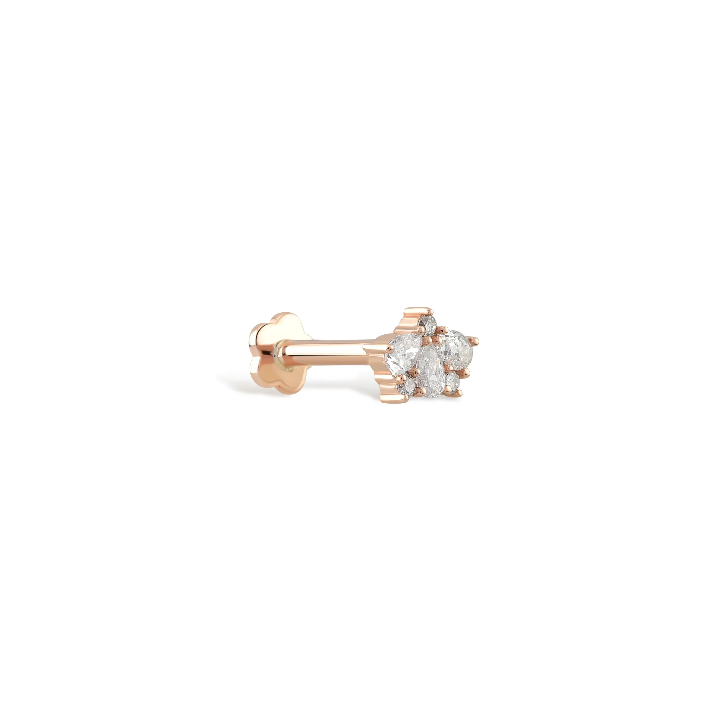 Pırlanta Çiçek Taç Piercing-Rose