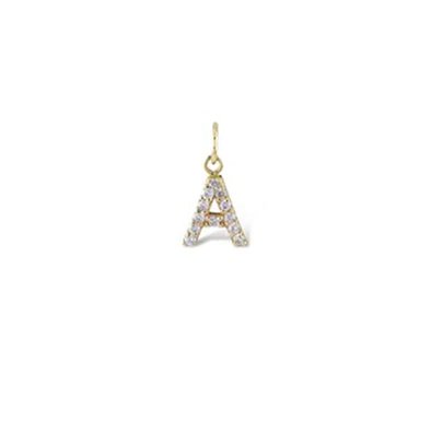 Pırlanta Harf Piercing Charmı-Sarı