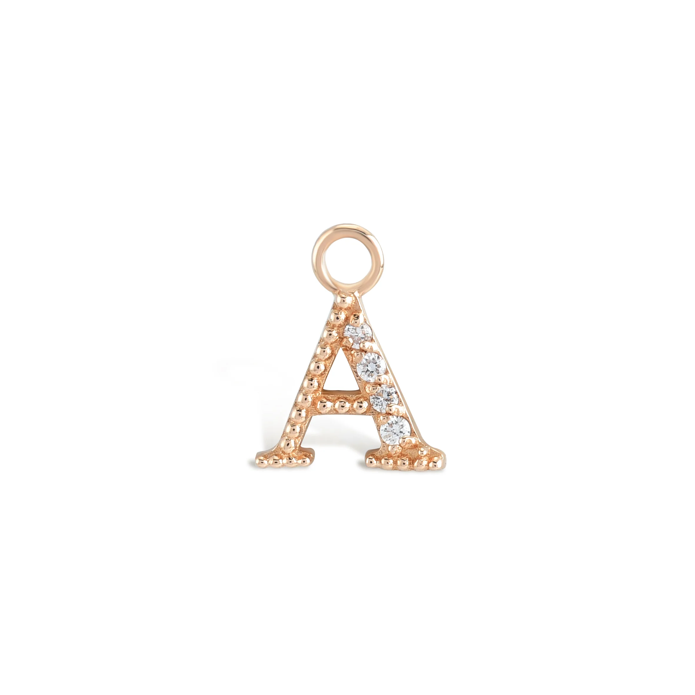 Pırlanta Vintage Harf Piercing Charm-Sarı